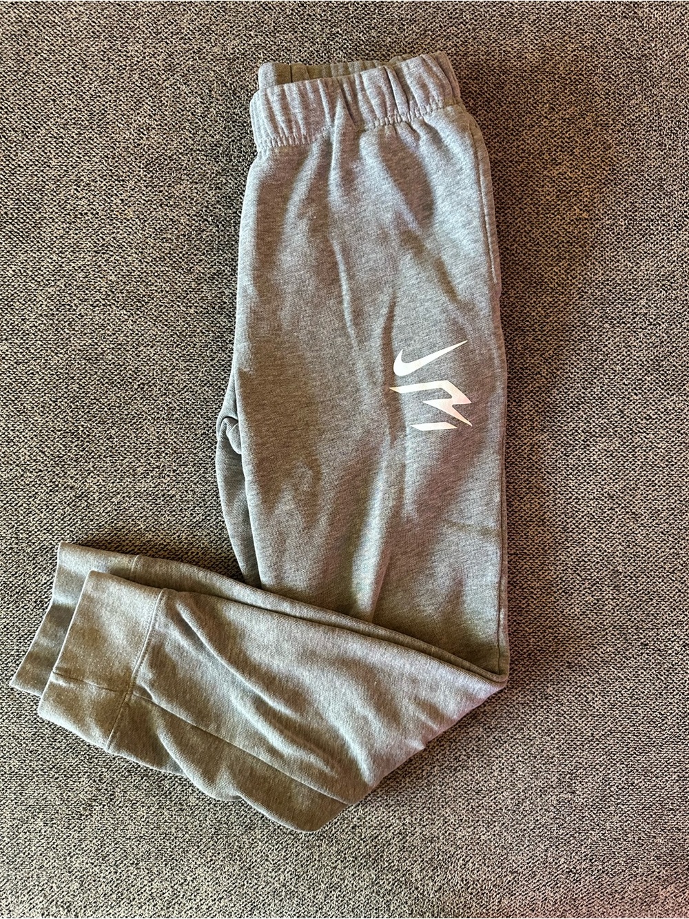 Nike Kids Gray Jogger Sweatpants with White Swoosh Accent